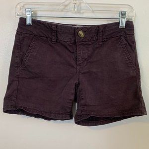 American Eagle Burgundy Midi Stretch Chino Shorts
